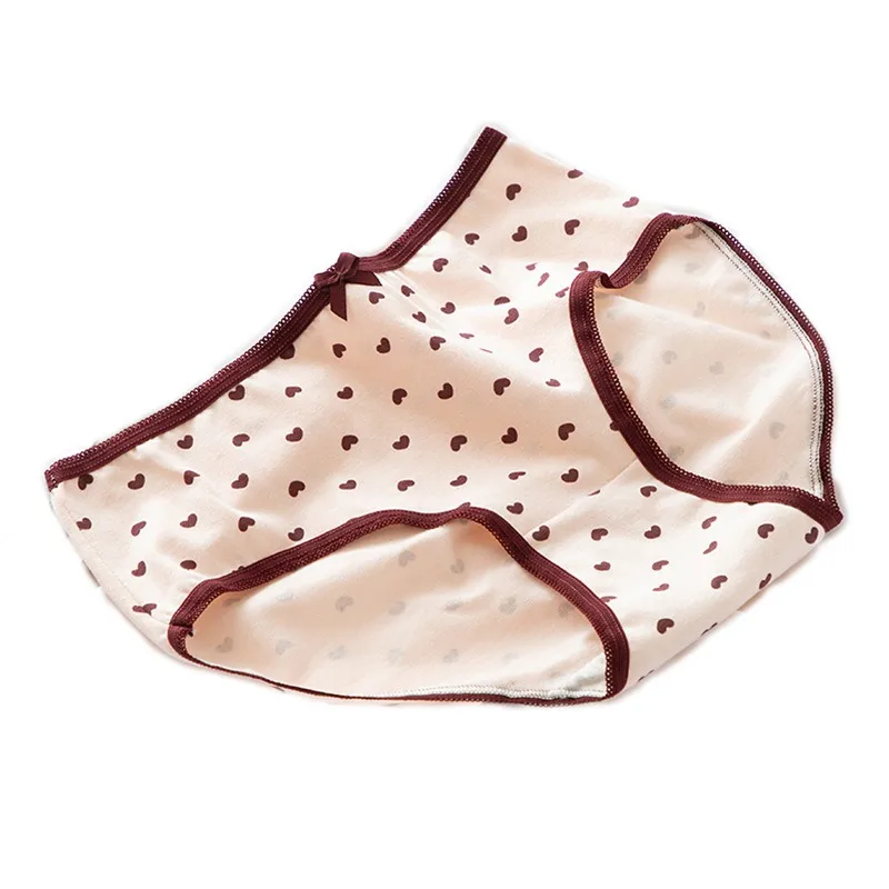 

2021 Sweet And Lovely Love Underwear Girls Underwear Pure Cotton Crotch Mid-waist Briefs Ladies Underwear