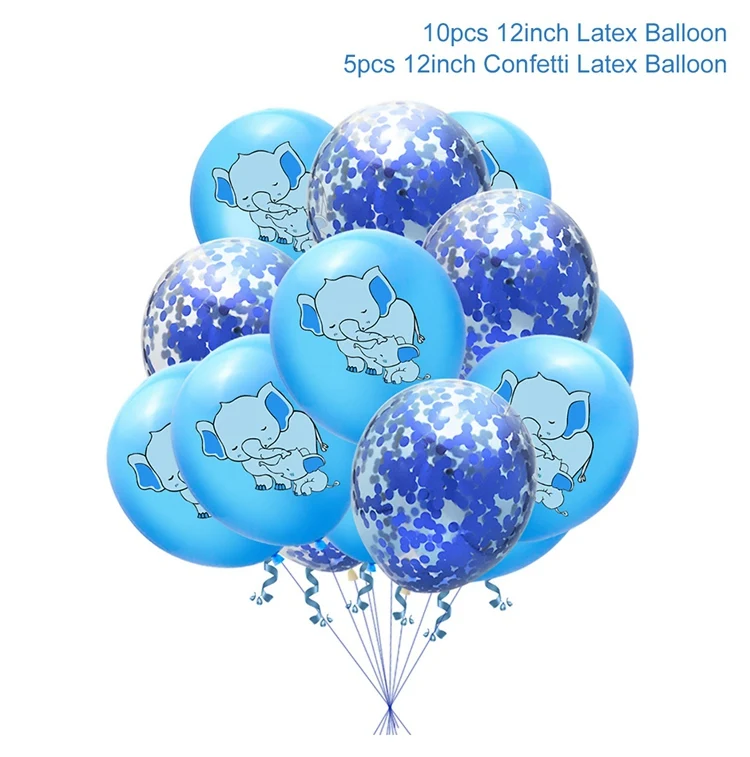 Blue Balloon 03 FENGRISE/вечерние украшения в виде слона для мальчиков и девочек, украшения для вечеринки на день рождения, детские голубые и розовые украшения в виде конфет - Цвет: Blue Balloon 03