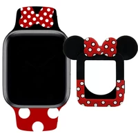 silicone band case for apple watch 38mm 42mm 40mm 44mm cartoon mouse printed watch strap for iwatch series 5 4 3 2 1 wristbands