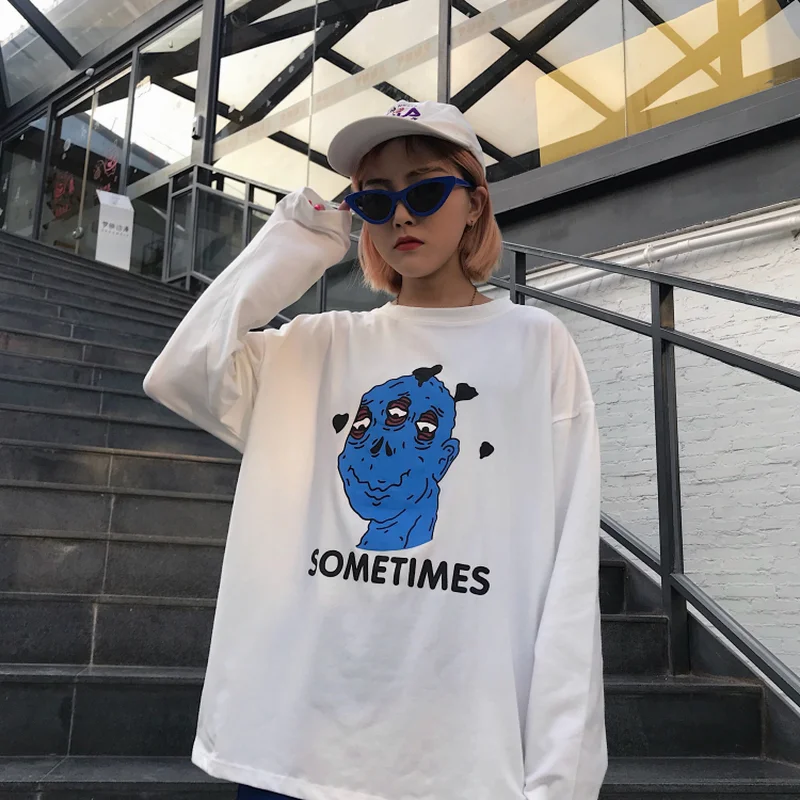 Весенняя женская футболка уличная одежда свободные футболки большого размера bf