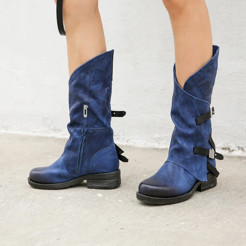 Прогулочная обувь Женские ботинки Ботинки до середины икры в стиле ретро на