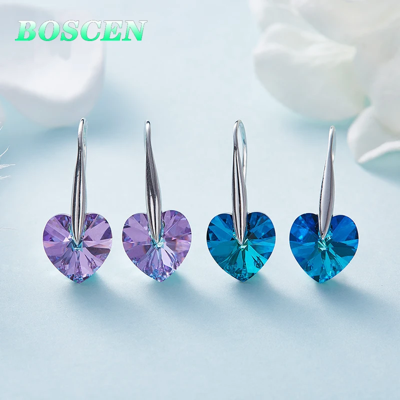 Женские серьги из серебра 925 пробы с австрийским кристаллом|Серьги-подвески| |