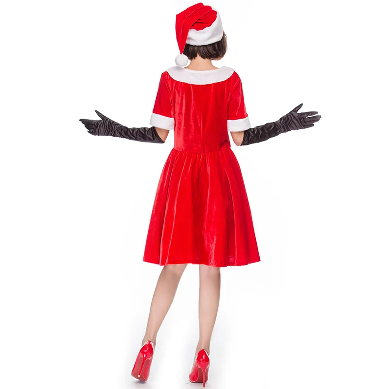 

Umorden Red Women Miss Santa Claus Costume Christmas Dress Fancy Outfit Velvet