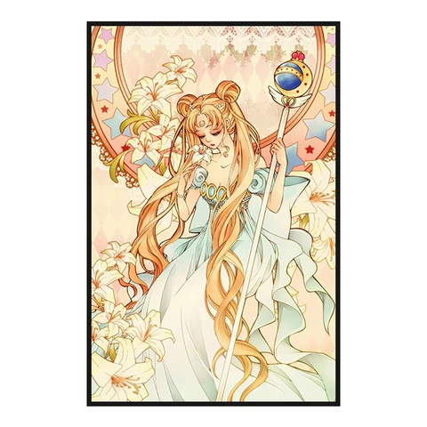 Японское аниме Сейлор Мун, украшение, фреска, мультяшный плакат, холст, живопись и гостиная, настенные картины для современного домашнего декора
