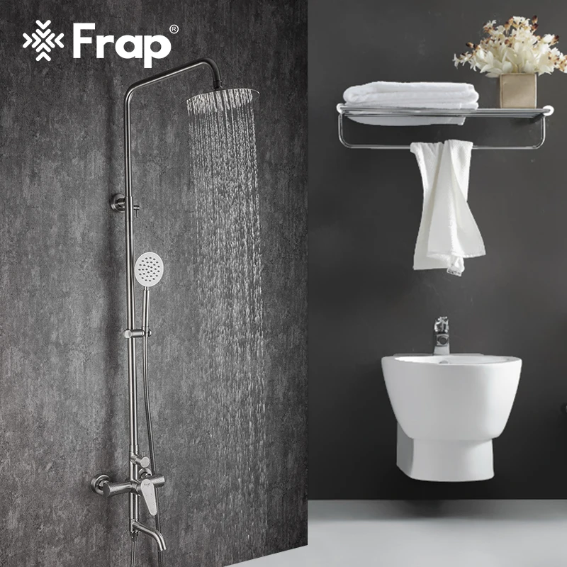 

Frap Shower Faucets Set Stainless Steel Rainfall Shower Mixers Bath Shower Hot & Cold Water Mixer Tap F2448