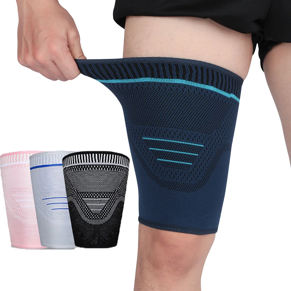 

Knitted Compression Leg Sleeve Thigh Sleeves Brace Hamstring Support Upper Leg Pad Sleeves For Running Basketball Volleyball