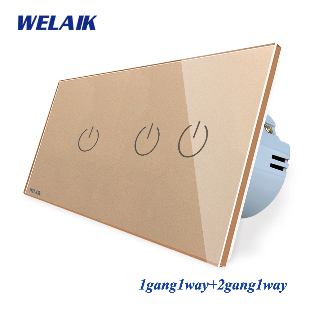 Welaik бренд производителя 2 Рамки Кристалл Стекло Панель стена ЕС сенсорный