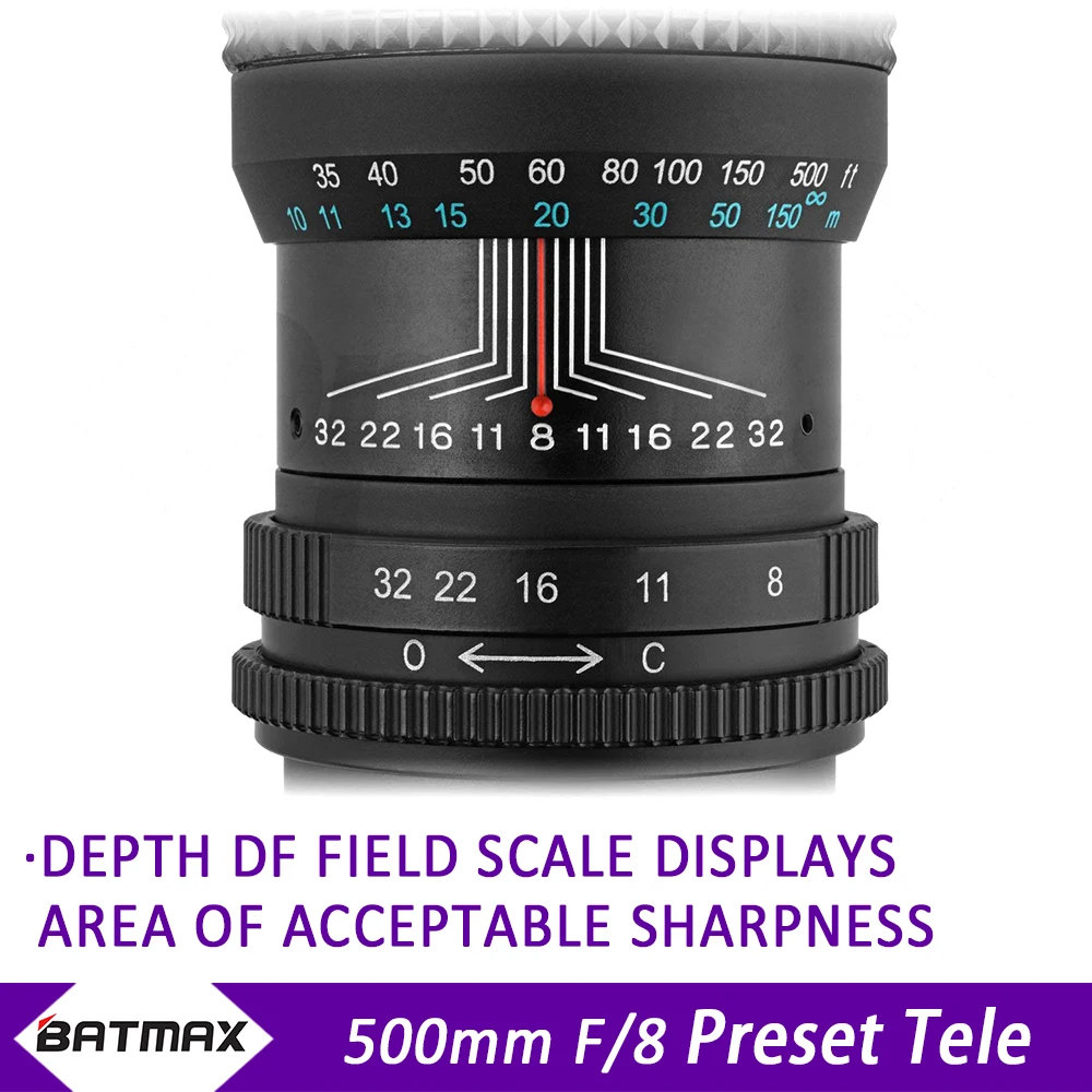 Batmax 500 мм/1000 мм телеобъектив F8.0 ручной зум для Фотоаппарата Canon T6s T6i T5i T4i 7D 6D 5D Mark III