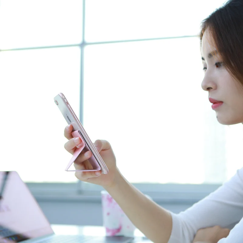 mobile phone holder flexible portable bracket can be pasted invisible folding ring bracket lazy buckle push pull ultra thin free global shipping