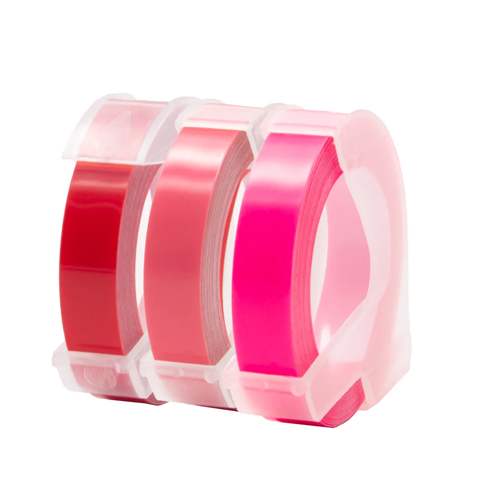 UniPlus 3PK 3D этикетка лента подходит производитель Этикеток Dymo розовая красная