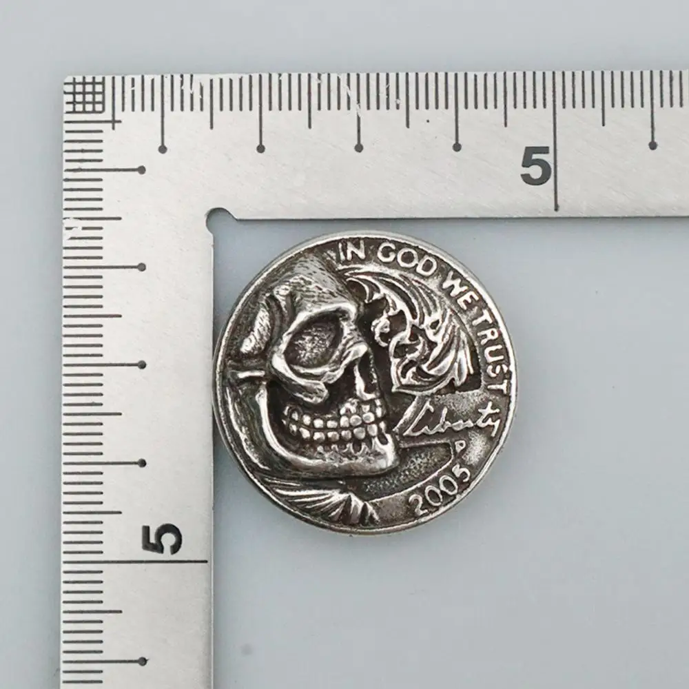 DIY кожа ремесла оборудование сделанный под старину серебряный череп головы