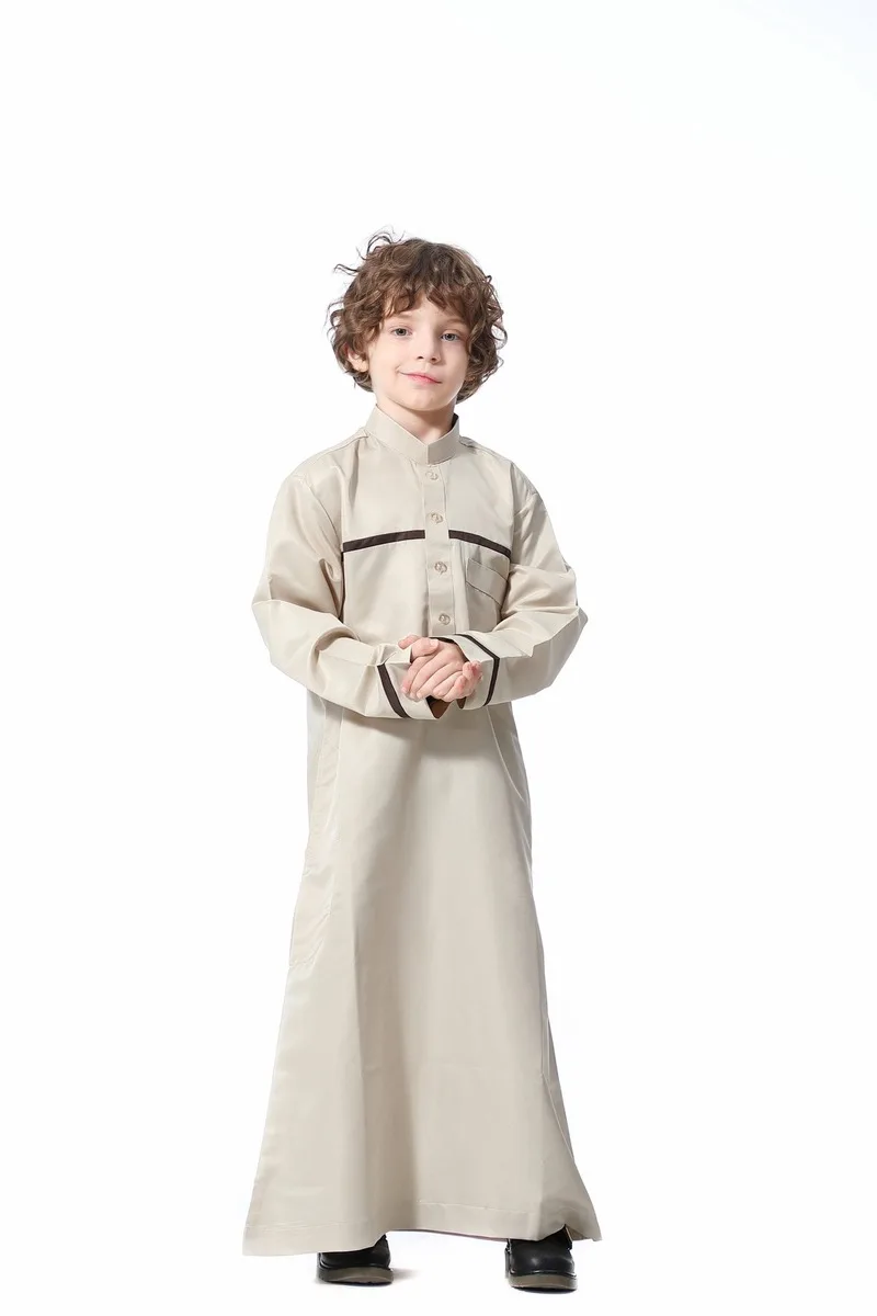 

Arab Youth Children Robe Muslim National Costume Islamic Clothing Saudi Arabia Abaya Robes Men Muslim Kaftan Boys