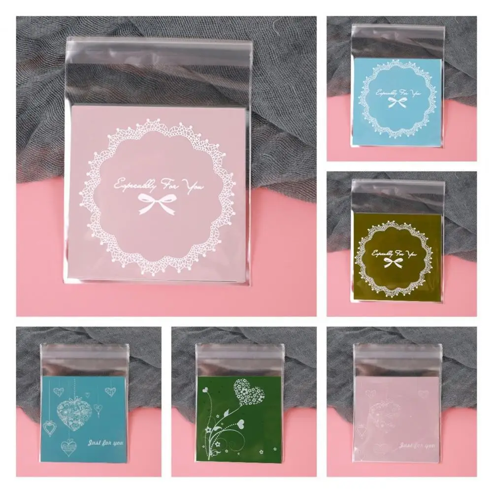 

100Pcs/Set Cookies Candy Packaging Bag Convenient Transparent Plastic Baking Decorative Biscuit DIY Gift Packaging Pouch