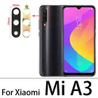 100 шт., стеклянный объектив задней камеры Mi A3 для Xiaomi Mi A2 lite A1 A2 A3, стекло для объектива задней камеры с клеем