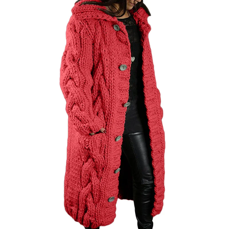 

Vintage Winter Solid Sweater Cardigan Twist Plus Size 5XL Oversized Knitted Coat Female Long Cardigans Fashion Jackets New 2021