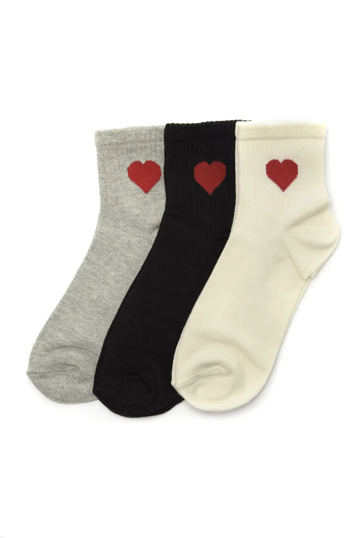 

Women's Black, Cream, Gray Socks 3'l