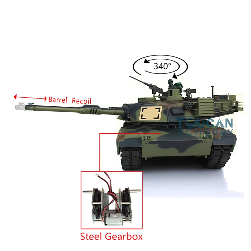 Henglong 1/16 6 0 пластик M1A2 Abrams отдача ствола стальной редуктор RC Танк 3918 TH17134-SMT2 |