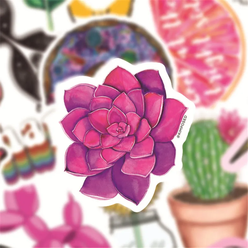 

50Pcs Kawaii Flower Fruit Cartoon Vsco Sticker Laptop Luggage Guaitar Skateboard Fresh Waterproof Decal DIY Computer Stickers