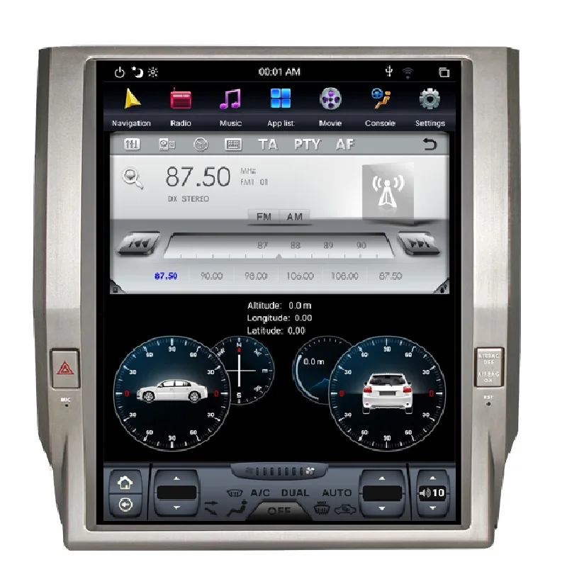 12,1 дюймов Tesla стиль Android 8,1 автомобильный gps-навигация, dvd-плеер для Toyota Tundra ips экран 1080P головное устройство