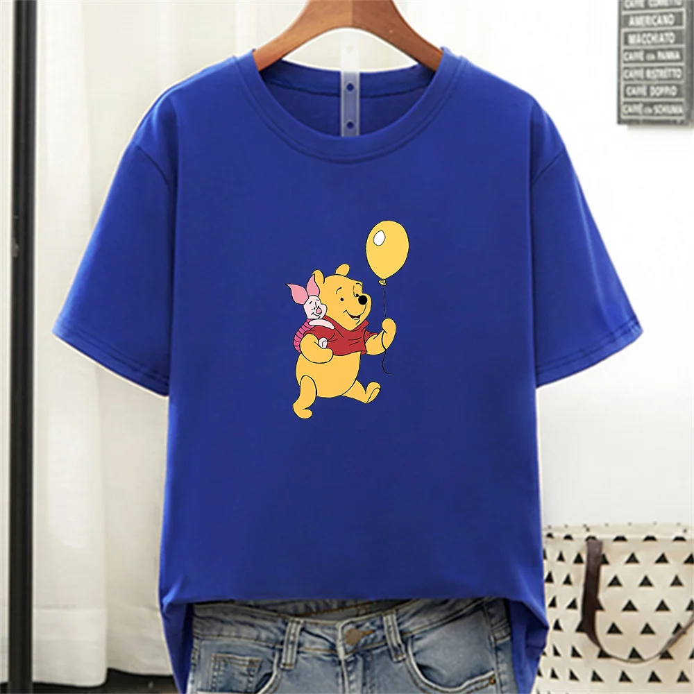 

Disney Tshirt Winnie the Pooh Bear And His Friends Short Sleeve Female Clothes Casual Harajuku Kawaii Ladies Tshirts Summer Tops