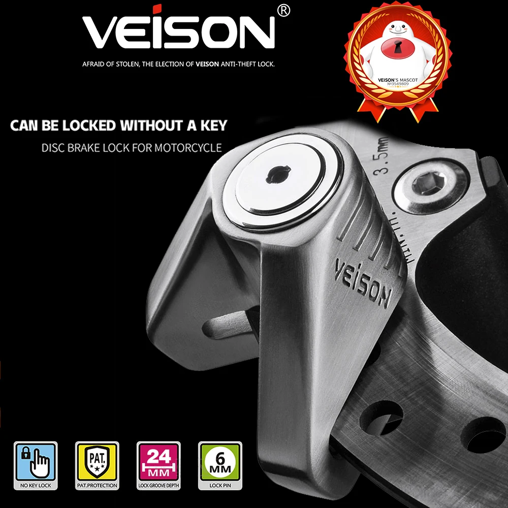 Замок для дискового тормоза мотоцикла VEISON Vespa Yamaha Honda Suzuki Kawasaki PIAGGIO Benelli Husqvarna KTM BMW