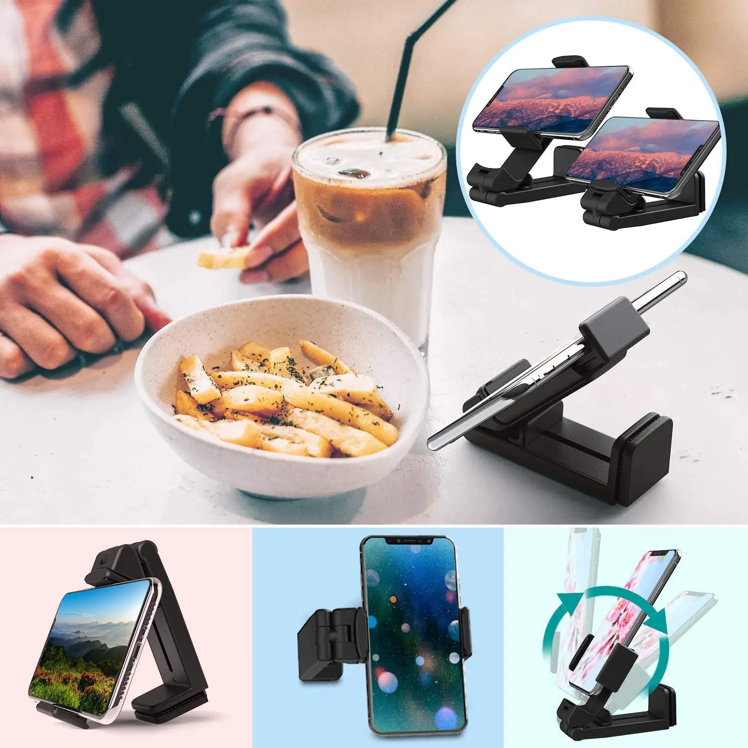 airplane cell phone seat back tray table clip and sturdy phone stand for iphone 11 pro android phones dock free global shipping