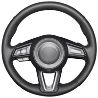 diy personalized super soft black leather steering wheel cover for mazda 3 axela 2017 atenza 2017 18 cx 5 2017 cx 9 2016 17