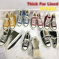 women winter shoes fur lined solid color all match basic sneakers short plush high top good quality autumn gumshoes warm 35 44