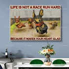 Плакат для любителей таксы Life IS Not A Race Run Hard, потому что он делает ваши настенные художественные принты, домашний декор, холст, плавающая рамка