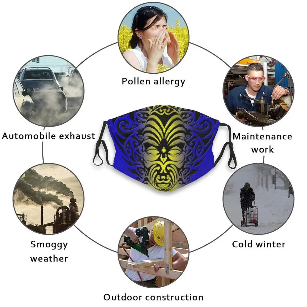 Тату-маска Ta Moko в новозеландском стиле забавная крутая Тканевая маска с