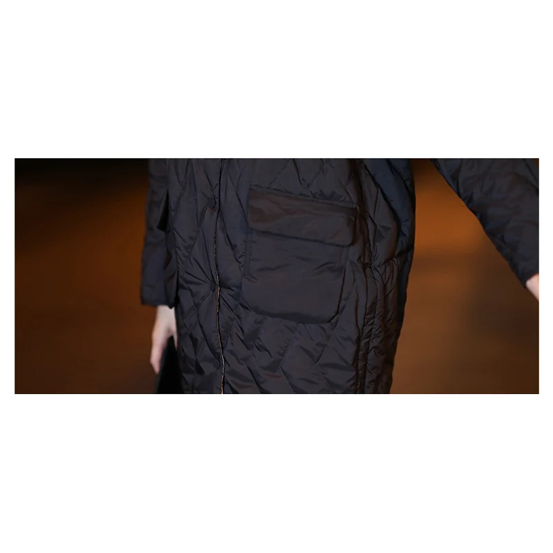 

Down Jacket Women Autumn And Winter New Casual Single Breasted Coats Female Fashion Ultra-thin Long Down Coats