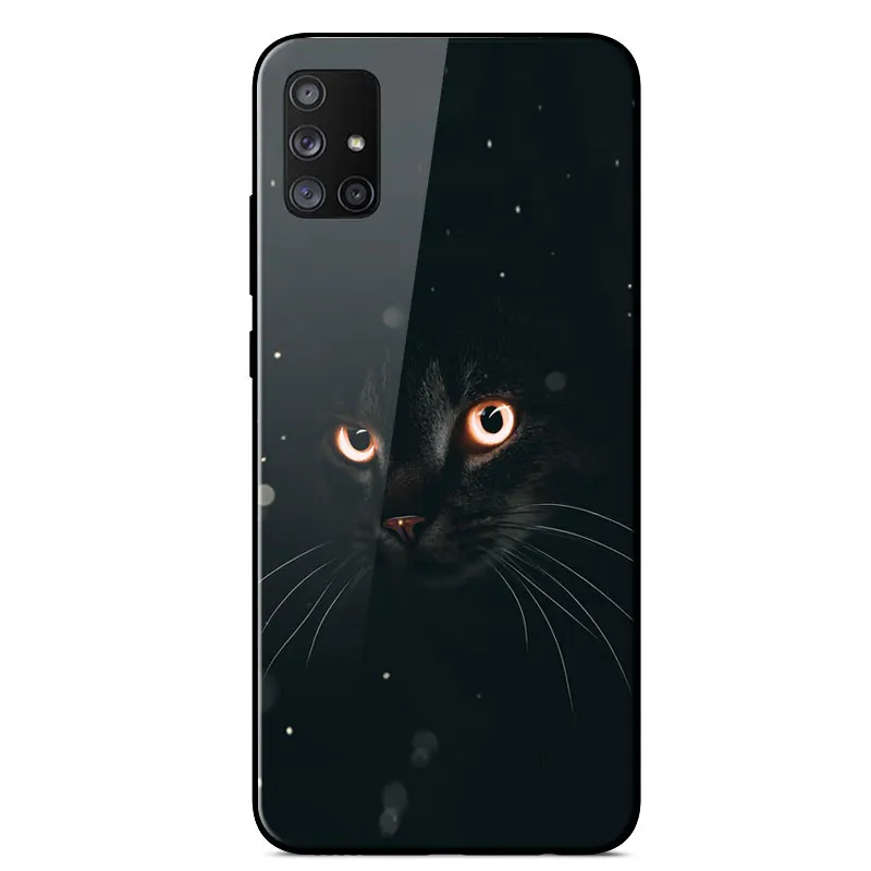 

Tempered Glass Case For Samsung A71 5G Fashion Painted Cartoon Flower Back Cover For Samsung Galaxy A71 5G SM-A716B A716 Cases