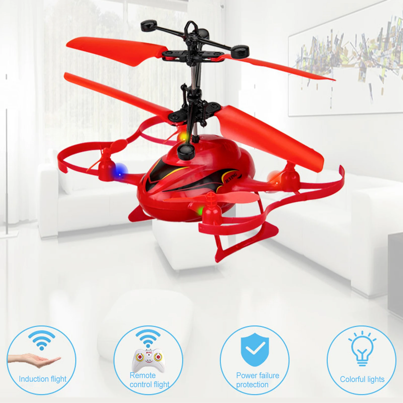 

Mini Rc Infraed Induction Helicopter Gesture Sensing Remote Control Aircraft Flashing Light Toys 4 Channel Electronic Kids Toys