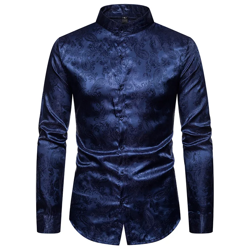 

2021 New Arrival Fashionable Men's New Cashew Flower Print Shirt with Long Sleeves