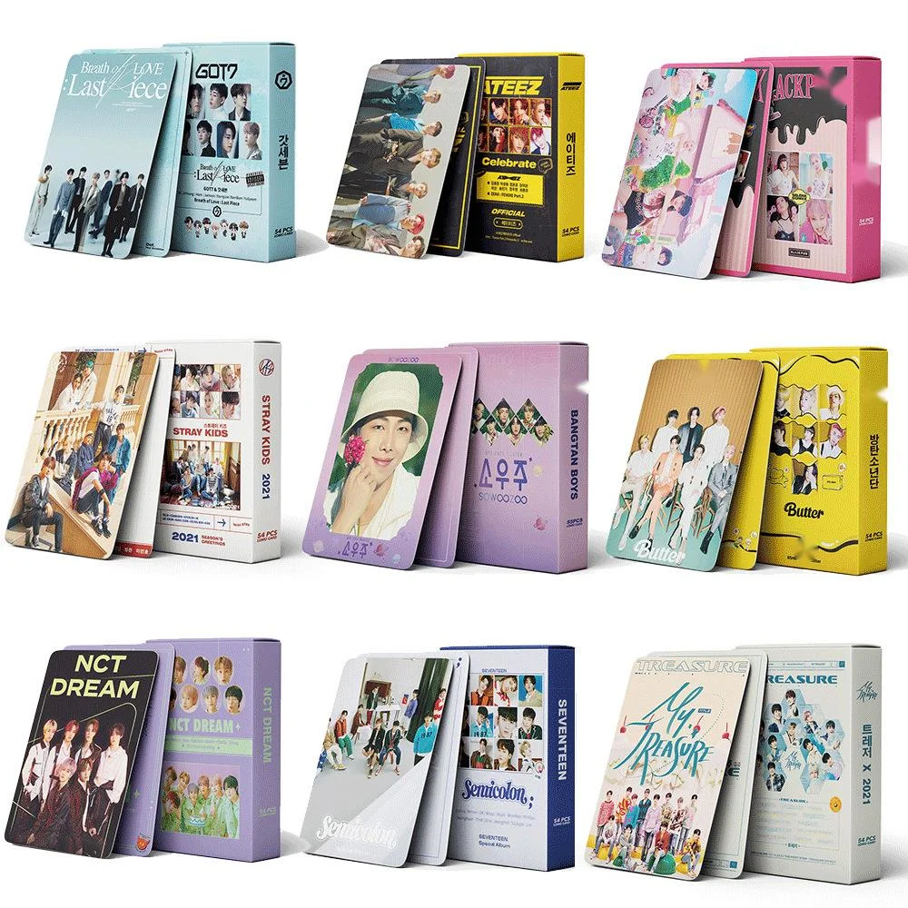 

54pcs Lomo Korean Groups K-POP Bangtan Boys Poster Cards got7 Exo NCT Straykids Seventeen Atez Txt Be Cards