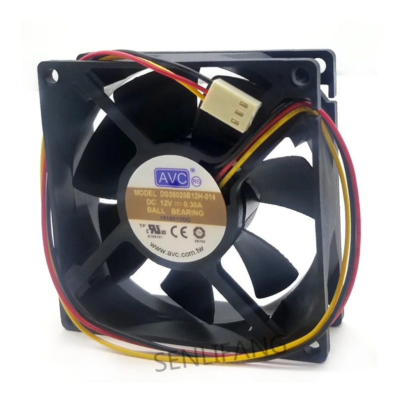 Для AVC DS08025B12H 014 DC 12V 0.30A 80x80x25 мм серверный квадратный вентилятор|Кулеры и системы