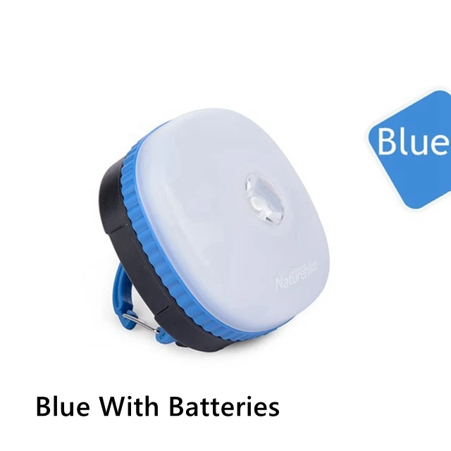 Blue With Battery Портативный наружный светодиодный светильник Naturehike для кемпинга, магнитный светильник для палатки, подвесная палатка, аварийный светодиодный светильник, два цвета - Цвет: Blue With Battery