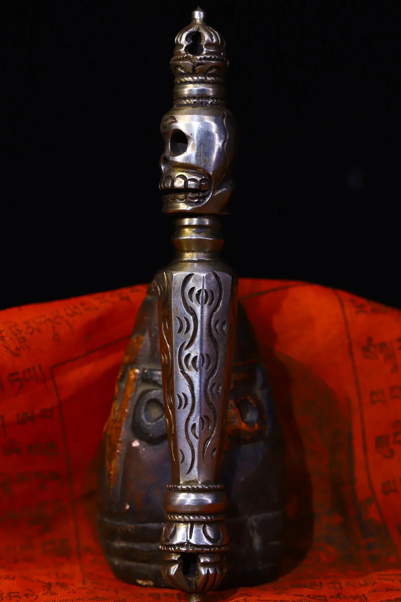 6 &quotТибетский храм коллекция старый Тианти киноварь цветок текстура голова