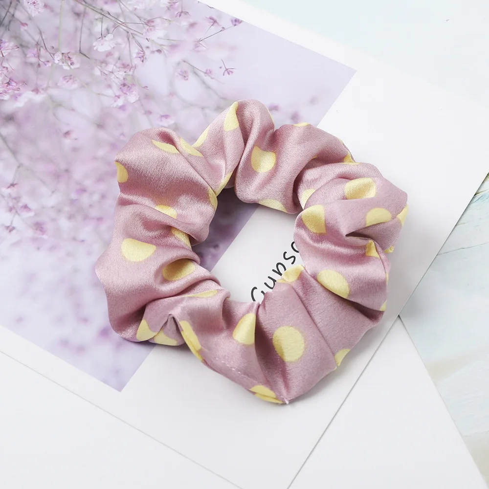 Новогодние женские резинки для волос в горошек ретро стиль Корейская резинка