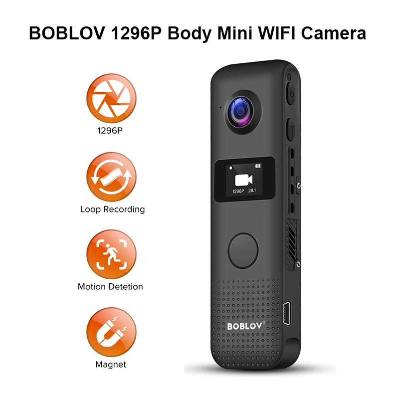 

BOBLOV C18 Mini Camera WIFI HD 1296P 32GB Professional BodyCam Micro Magnet Cameras Motion Detection Loop Recording Camcorder