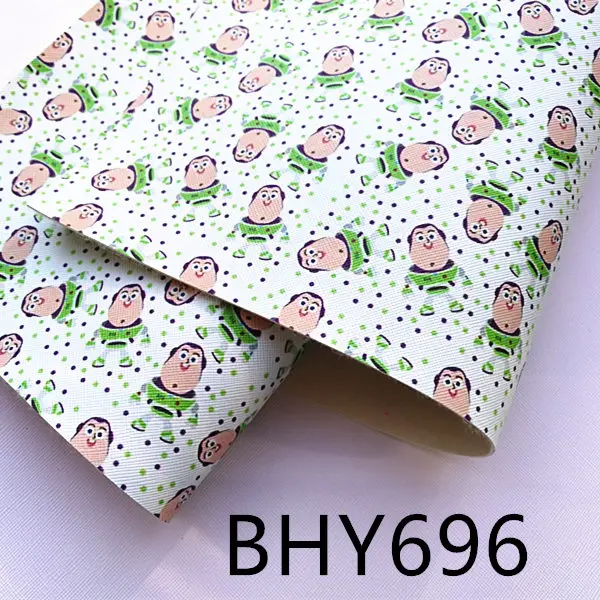 BHY696 20*33 см А4 мультфильм печать синтетическая кожа ткань для DIY аксессуары BHY667 - Цвет: BHY696