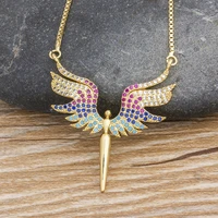 aibef boho dragonfly shape crystal choker necklaces for women fashion gold necklace pendant colorful wings charm jewelry gift
