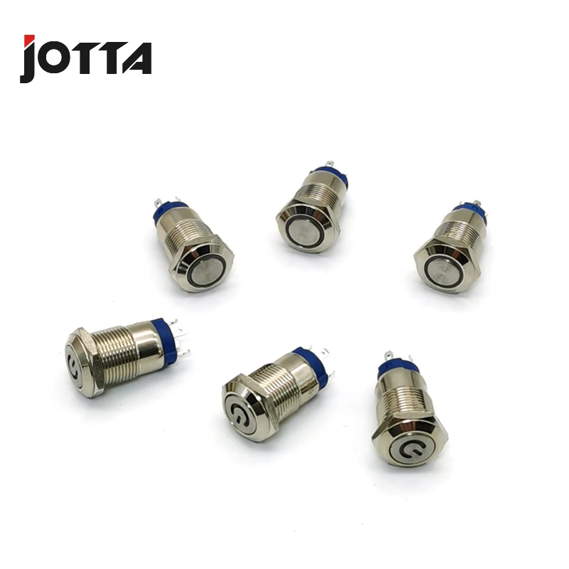 12mm Button Switch LED Light Ring Lamp Symbol Power Black Momentary Latching 3-6V 12V 24V 220V | Обустройство дома
