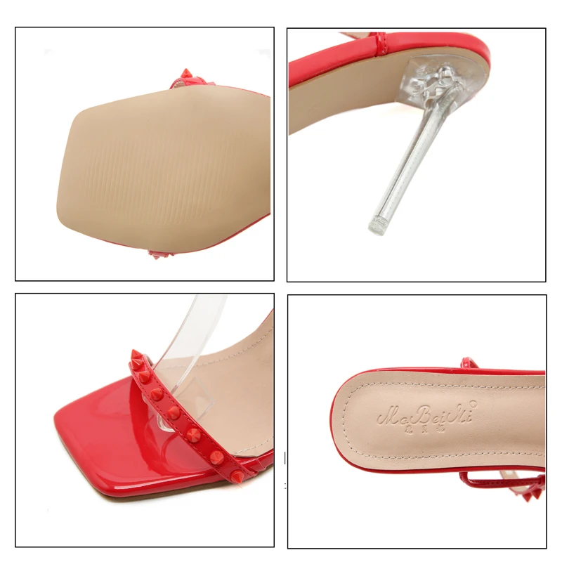 

Women Sandals 2021 New Rivet Design High Heels Sexy Cross-tied Women Pumps Shoe Summer Shoes For Women Footwear High-Heeled