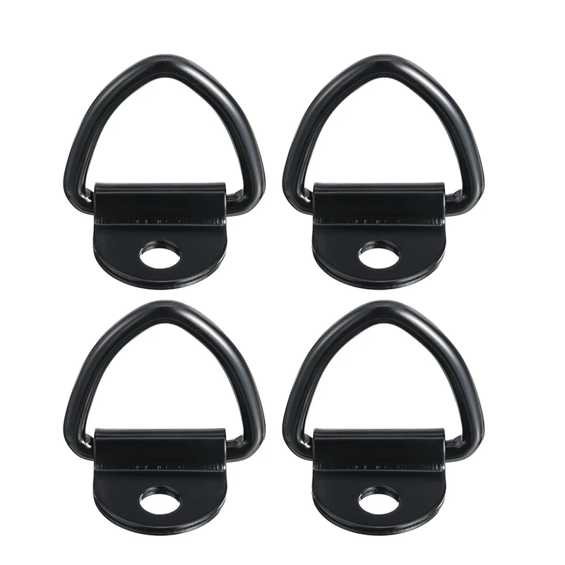 

4Pcs Black Stainless Steel Cargo Tie-Down Anchors V-Ring Trailer Anchor Replacement for Truck Bed Car Trailers SUV Warehouses