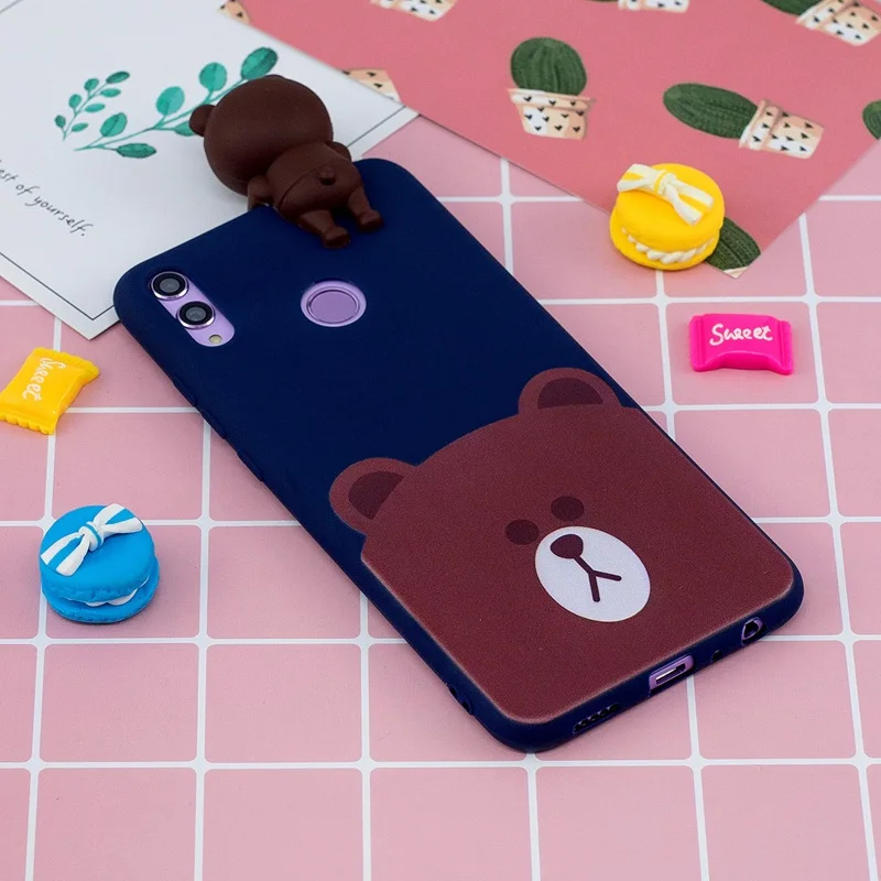 Для Honor 8X чехол 3D игрушки панда кошка мультфильм для силиконовый Футляр телефона
