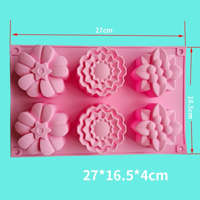 Силиконовые формы для мыла 6 ячеек самостоятельного изготовления тортов кексов