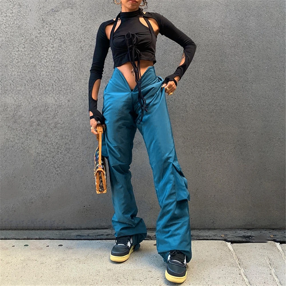 

Cargo Pants Women Pantalon Femme Pantalones Kargo Flares Baggy Ample Mujer Trousers Pantaloni Donna Spodnie Broeken Dames 2021