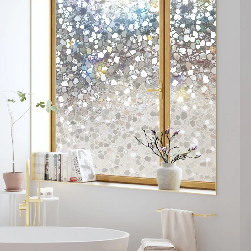 

1/2Meter 3D Window Privacy Film Static Window Clings Vinyl Window Decals Window Sticker for Glass Door Home Heat Control Anti UV