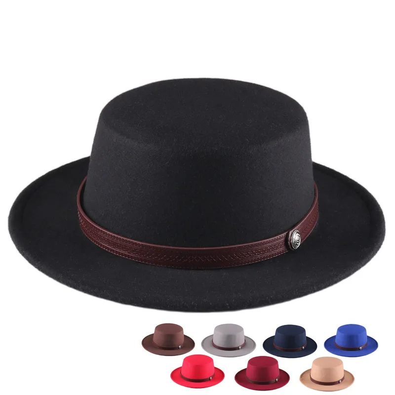 

Women's hat fedoras Men's autumn Winter felt with chain designer chapel beach warm panama Wedding picture hat fashion 2021 new